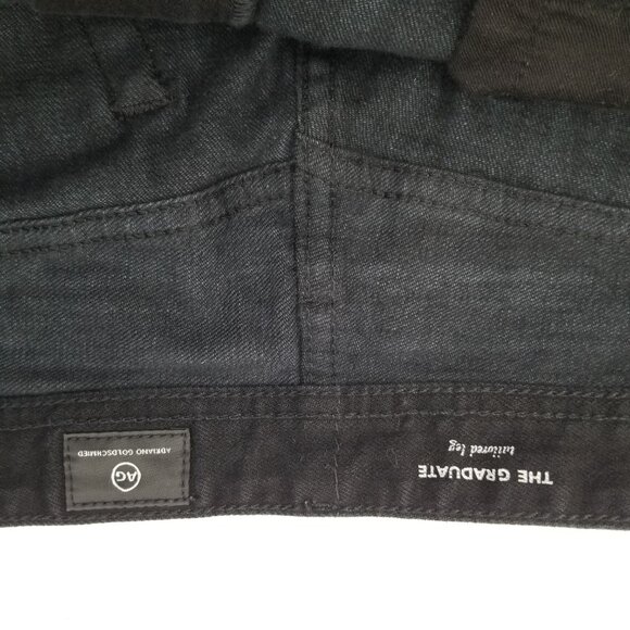 AG Adriano Goldschmied Jeans Mens 34x32 Black Denim The Graduate Tailored Leg - Picture 6 of 10